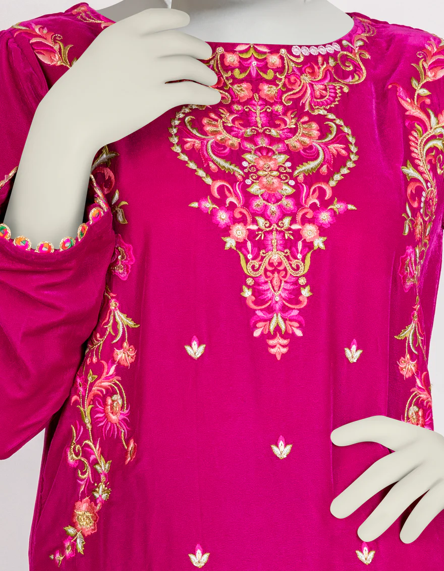 PINK VELVET KURTI | JYGK-W-JJTK-US-22-063 FB/FF-328 - Image 2