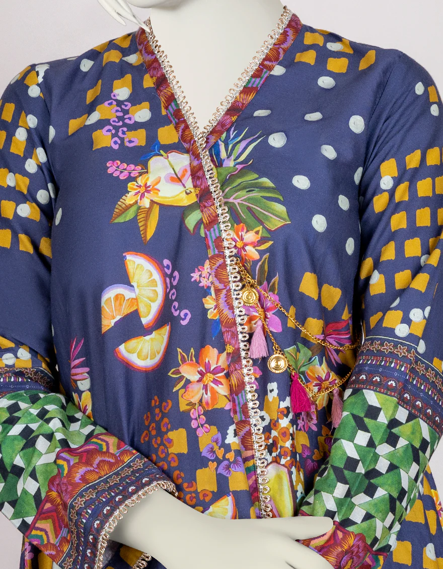 BLUE CAMBRIC KURTI | JYGK-W-JJTK-US-22-064 FB/DAMASK - Image 2
