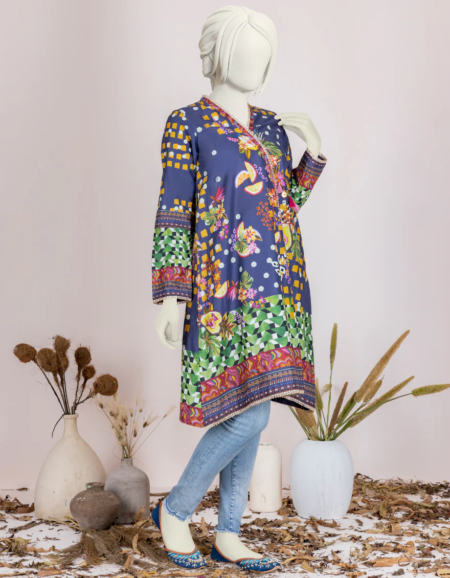 BLUE CAMBRIC KURTI | JYGK-W-JJTK-US-22-064 FB/DAMASK - Image 3