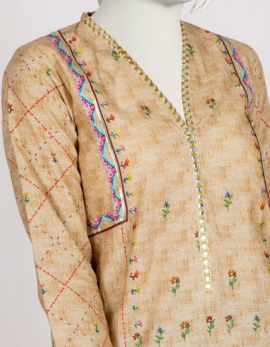 BEIGE CAMBRIC KURTI | JYGK-W-JJTK-US-22-066 FB/DELICATE (22-5193) - Image 2