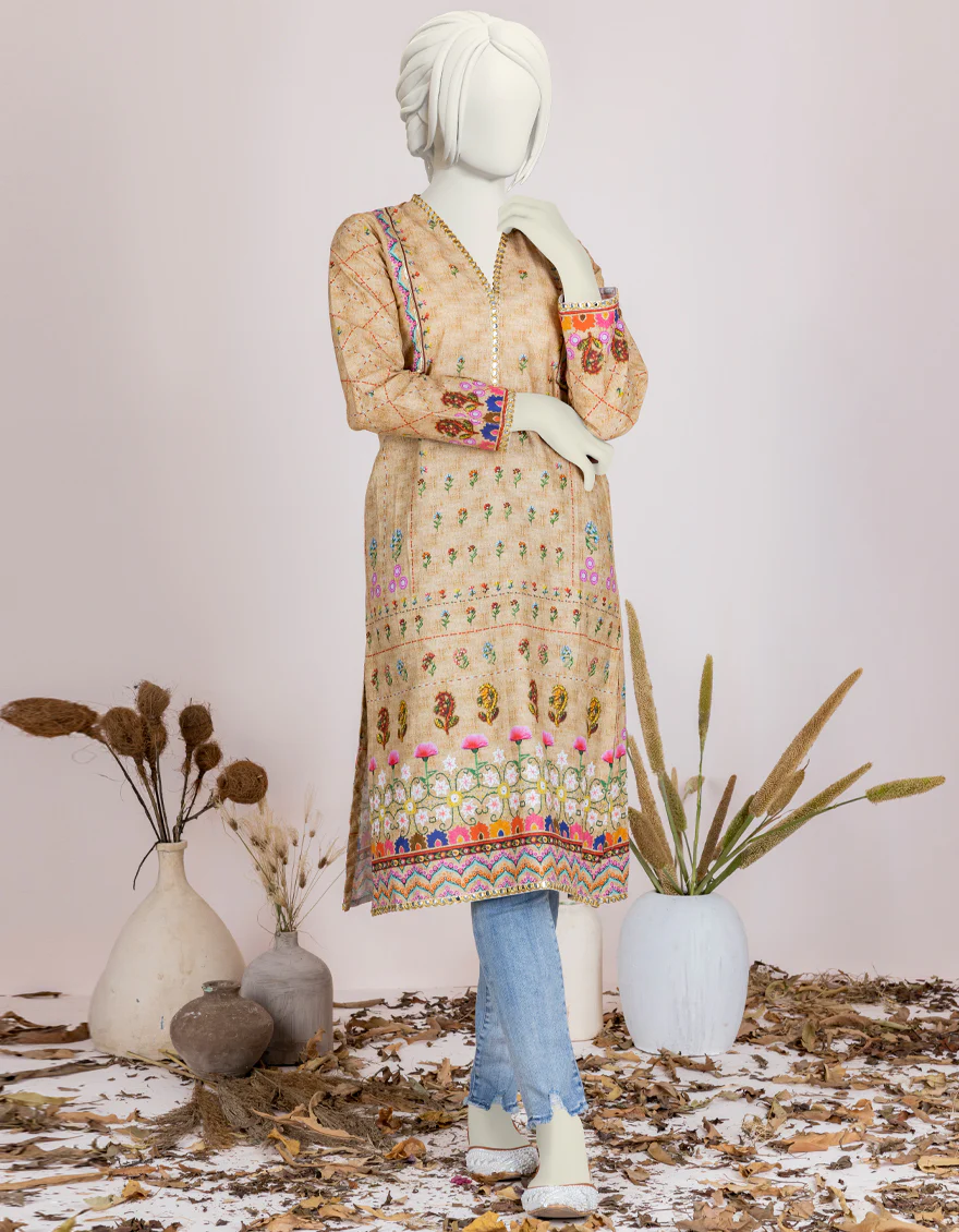 BEIGE CAMBRIC KURTI | JYGK-W-JJTK-US-22-066 FB/DELICATE (22-5193) - Image 3