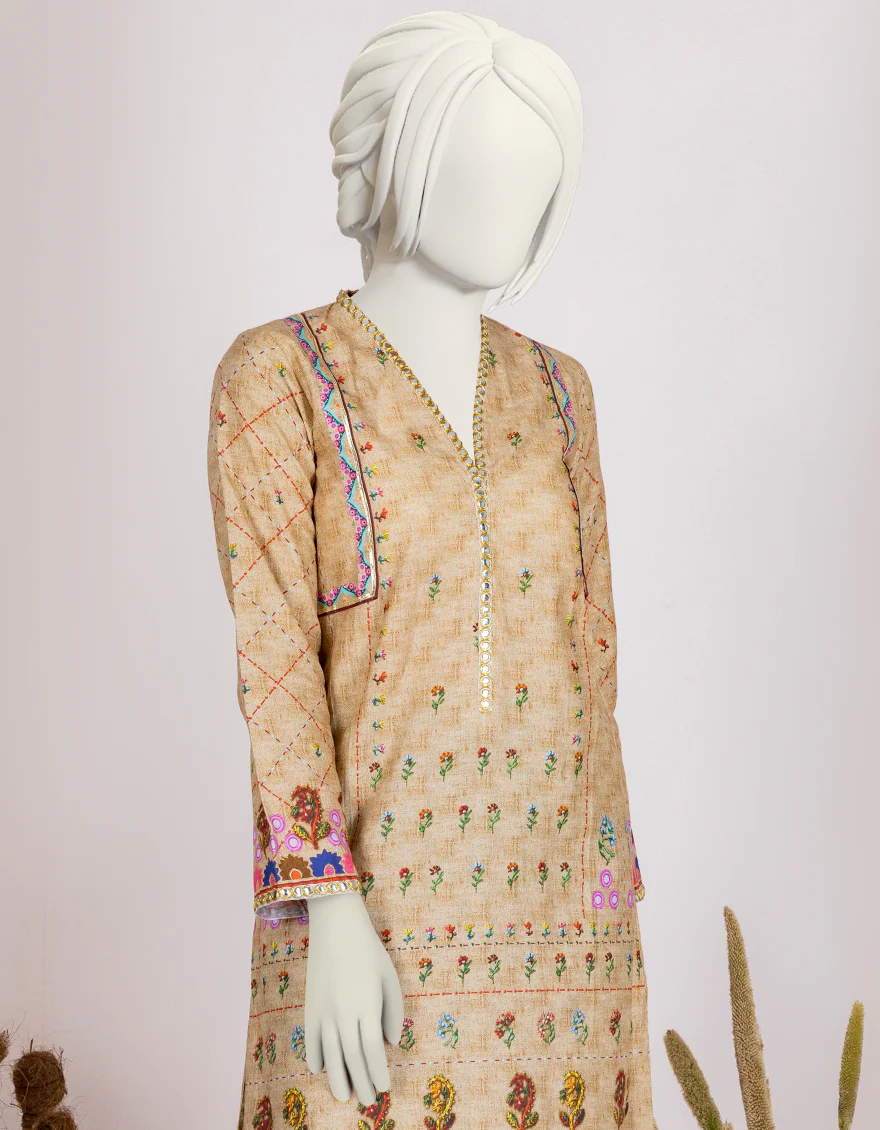 BEIGE CAMBRIC KURTI | JYGK-W-JJTK-US-22-066 FB/DELICATE (22-5193) - Image 4