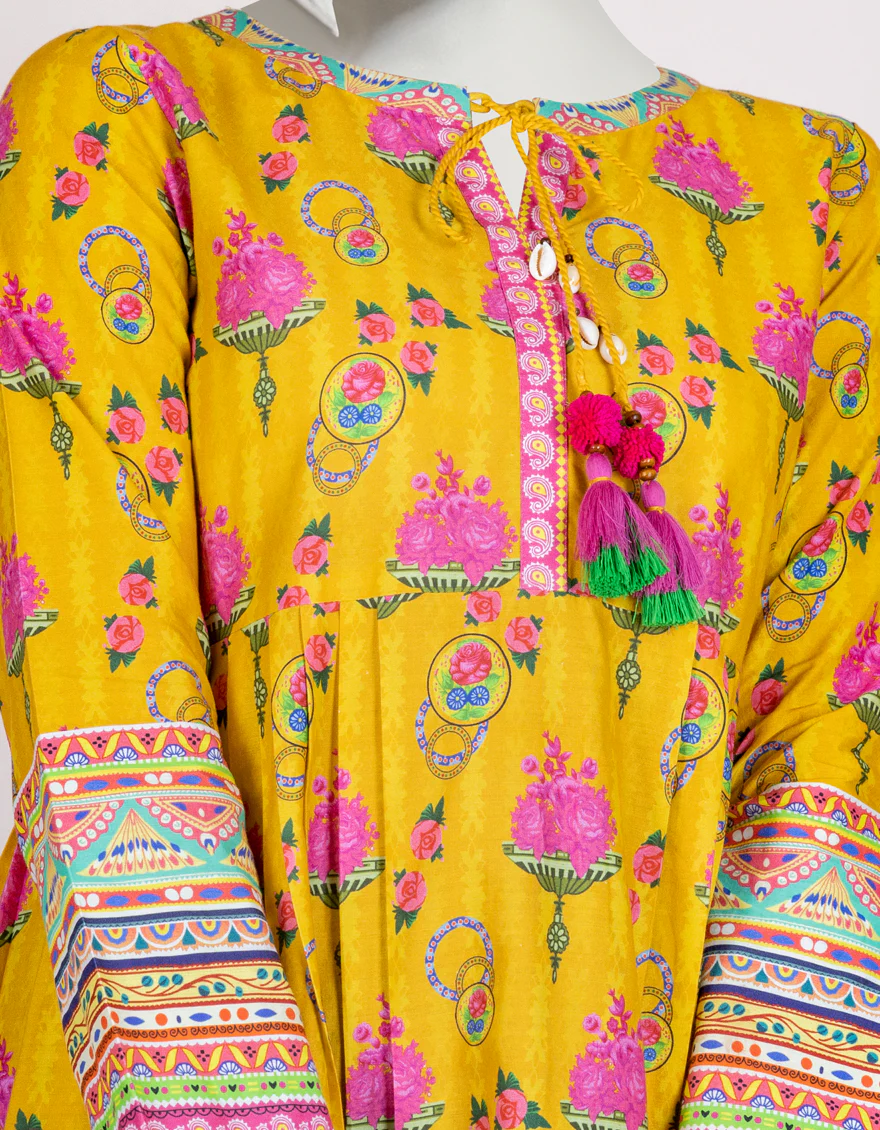 YELLOW CAMBRIC KURTI | JYGK-W-JJTK-US-22-067 FB/DOT(22-5194) - Image 2