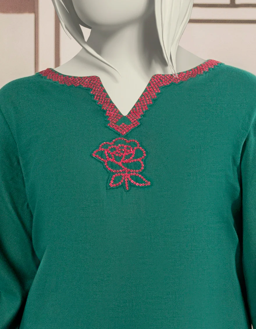 GREEN CAMBRIC 2PC STITCHED | JYGK-W-JWT-24-3211 FB/NEEDLE WORK-01 - Image 2