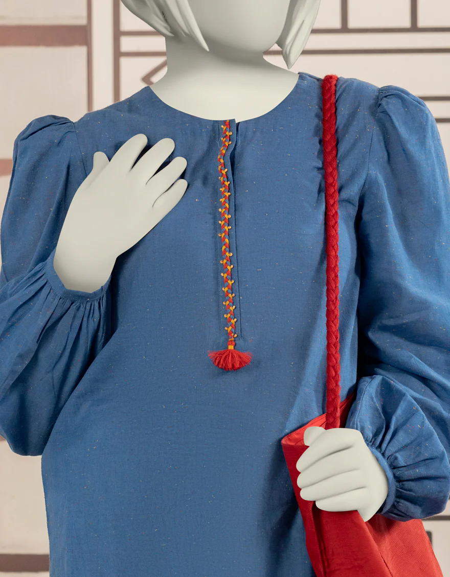 BLUE TEXTURED KURTI | JYGK-W-JWT-24-4017 FB/ROOTS-1 - Image 3