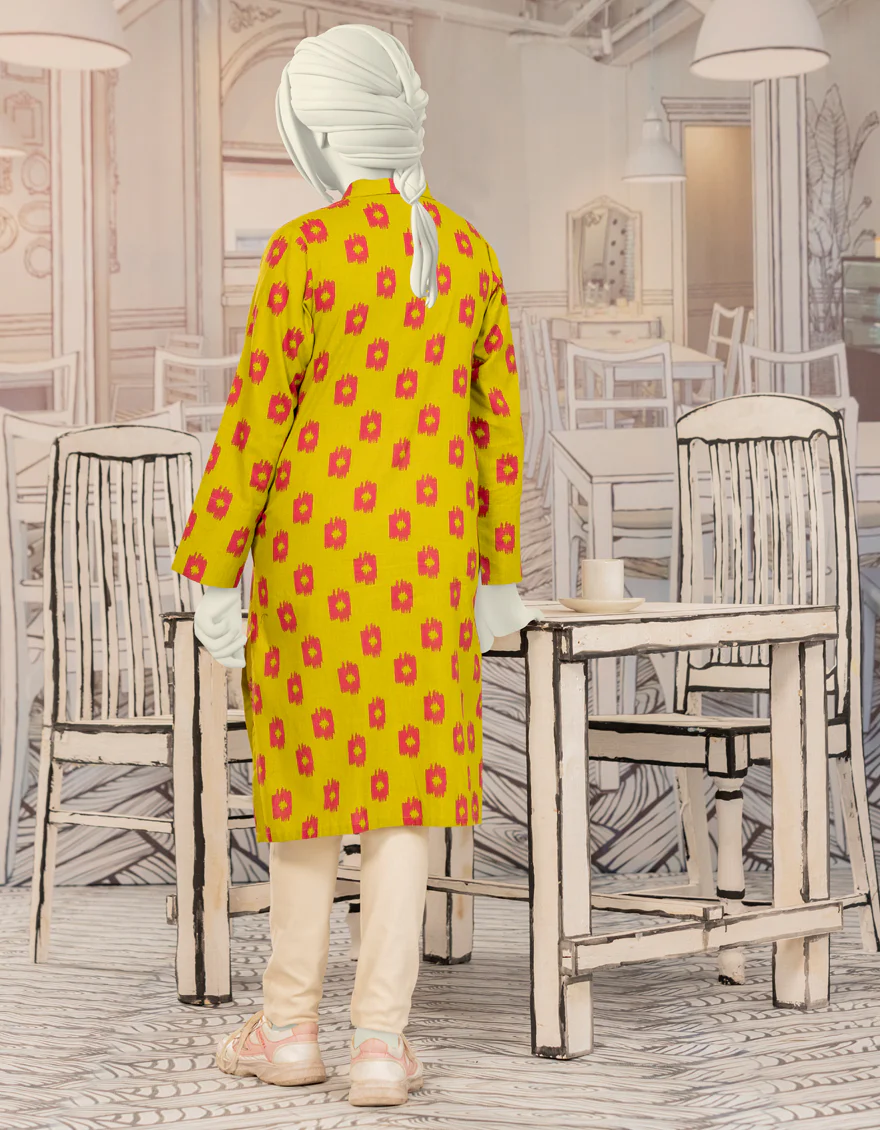 GREEN CAMBRIC KURTI | JYGK-W-JWT-24-4021 FB/ESSENTIALS-T-14 - Image 2