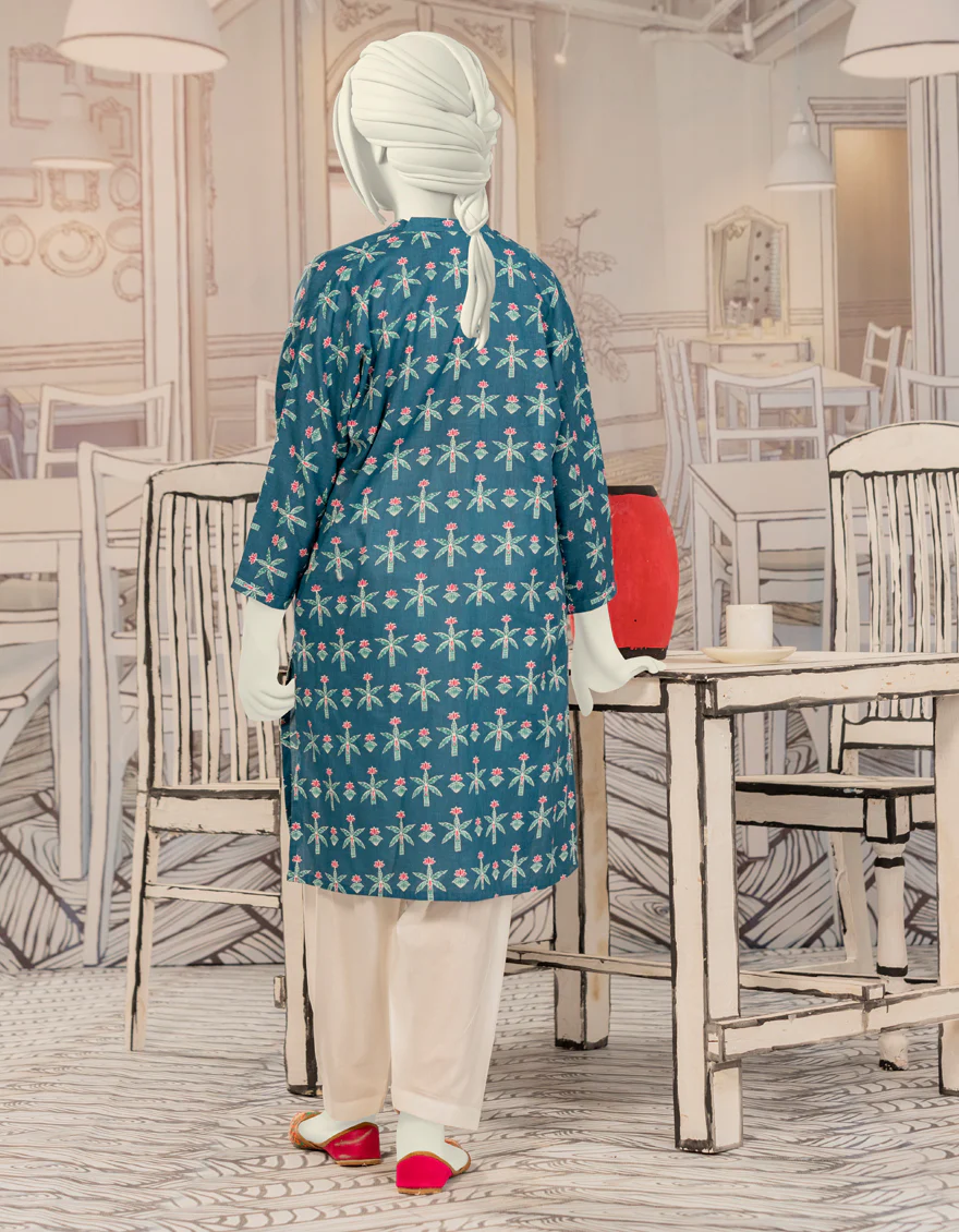 BLUE CAMBRIC KURTI | JYGK-W-JWT-24-4023 FB/ESSENTIALS-T-16 - Image 2