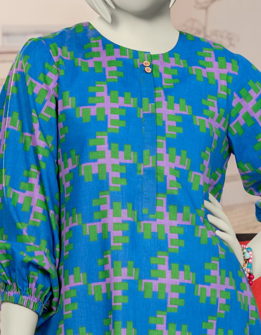 BLUE CAMBRIC KURTI | JYGK-W-JWT-24-4027 FB/ESSENTIALS-T-20 - Image 2