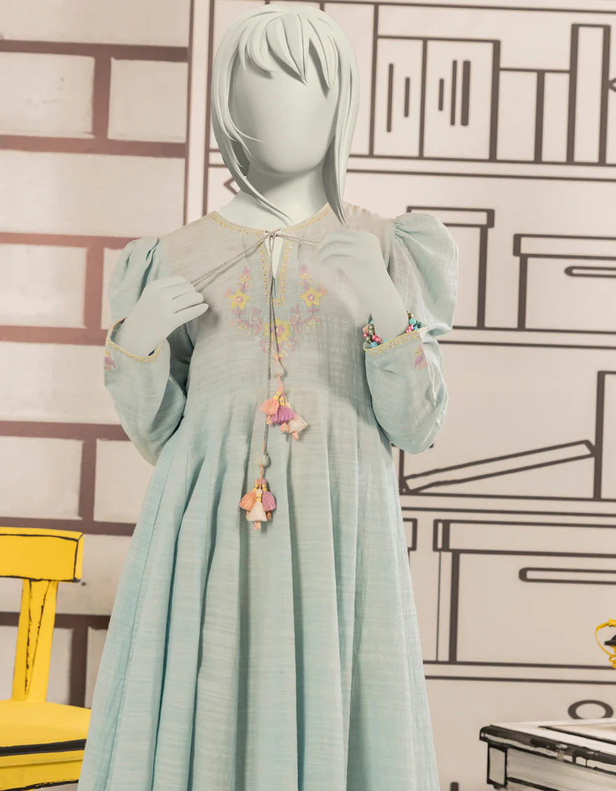 BLUE KHADDAR KURTI | JYGK-W-JWT-24-4030 FB/RUNG KARI-3 - Image 3