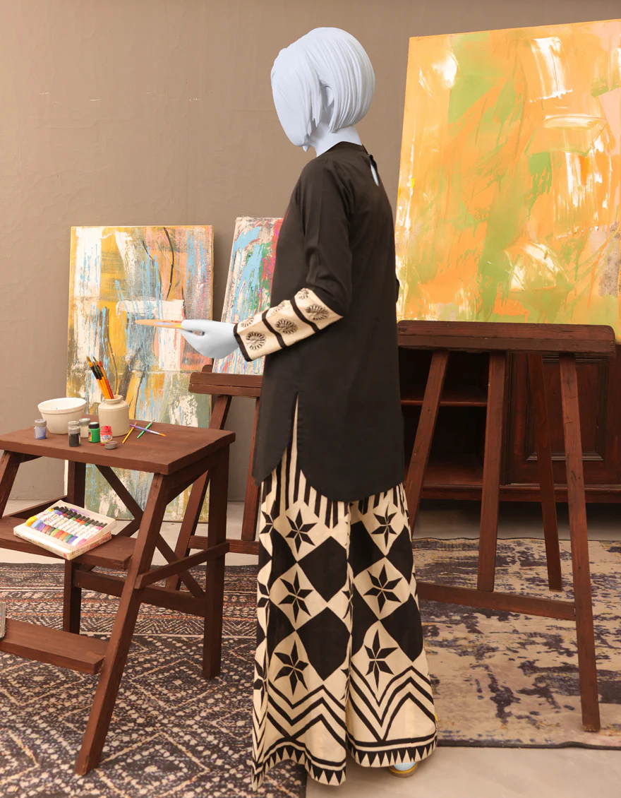 BLACK CAMBRIC 2PC STITCHED | JYGK-W-JWT-US-22-3209 FB/DIAMAND-629 - Image 2