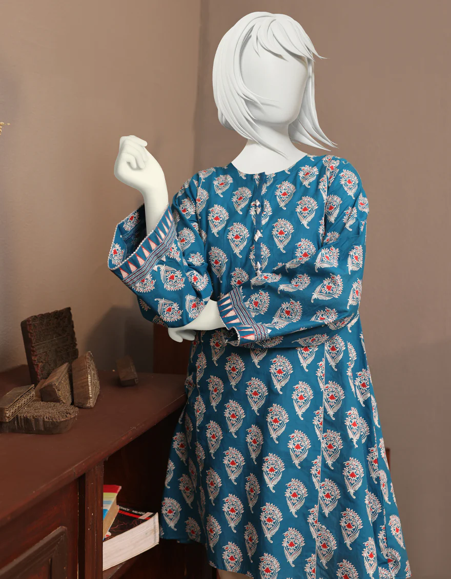BLUE CAMBRIC KURTI | JYGK-W-JWT-US-22-4010 FB/INDIGO-628 - Image 4