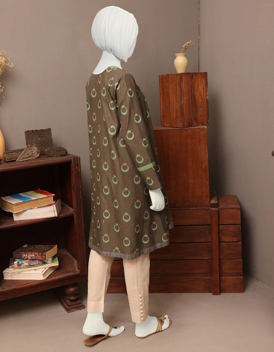OLIVE CAMBRIC KURTI | JYGK-W-JWT-US-22-4011 FB/GRAY-628 - Image 2