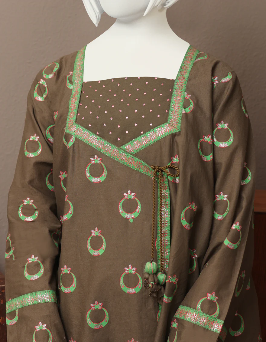 OLIVE CAMBRIC KURTI | JYGK-W-JWT-US-22-4011 FB/GRAY-628 - Image 3