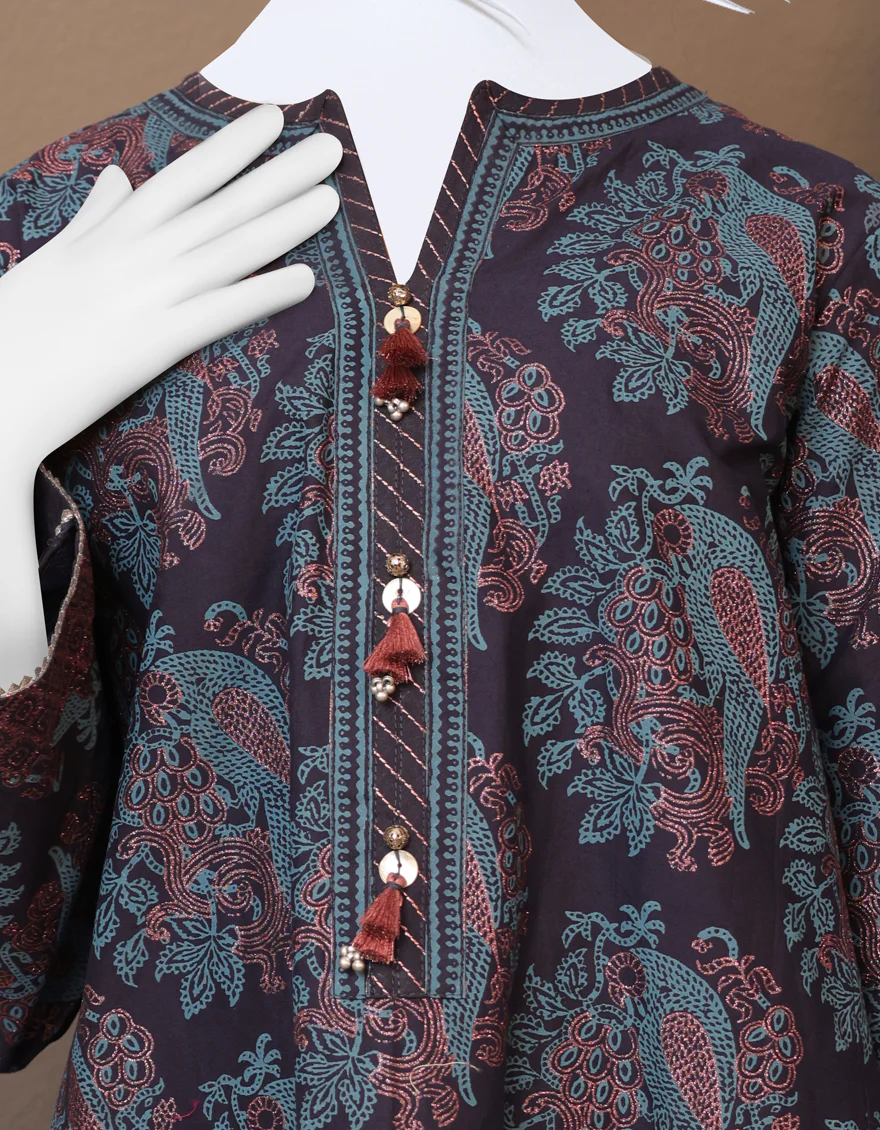 NAVY BLUE CAMBRIC KURTI | JYGK-W-JWT-US-22-4013 FB/WHITE-628 - Image 4