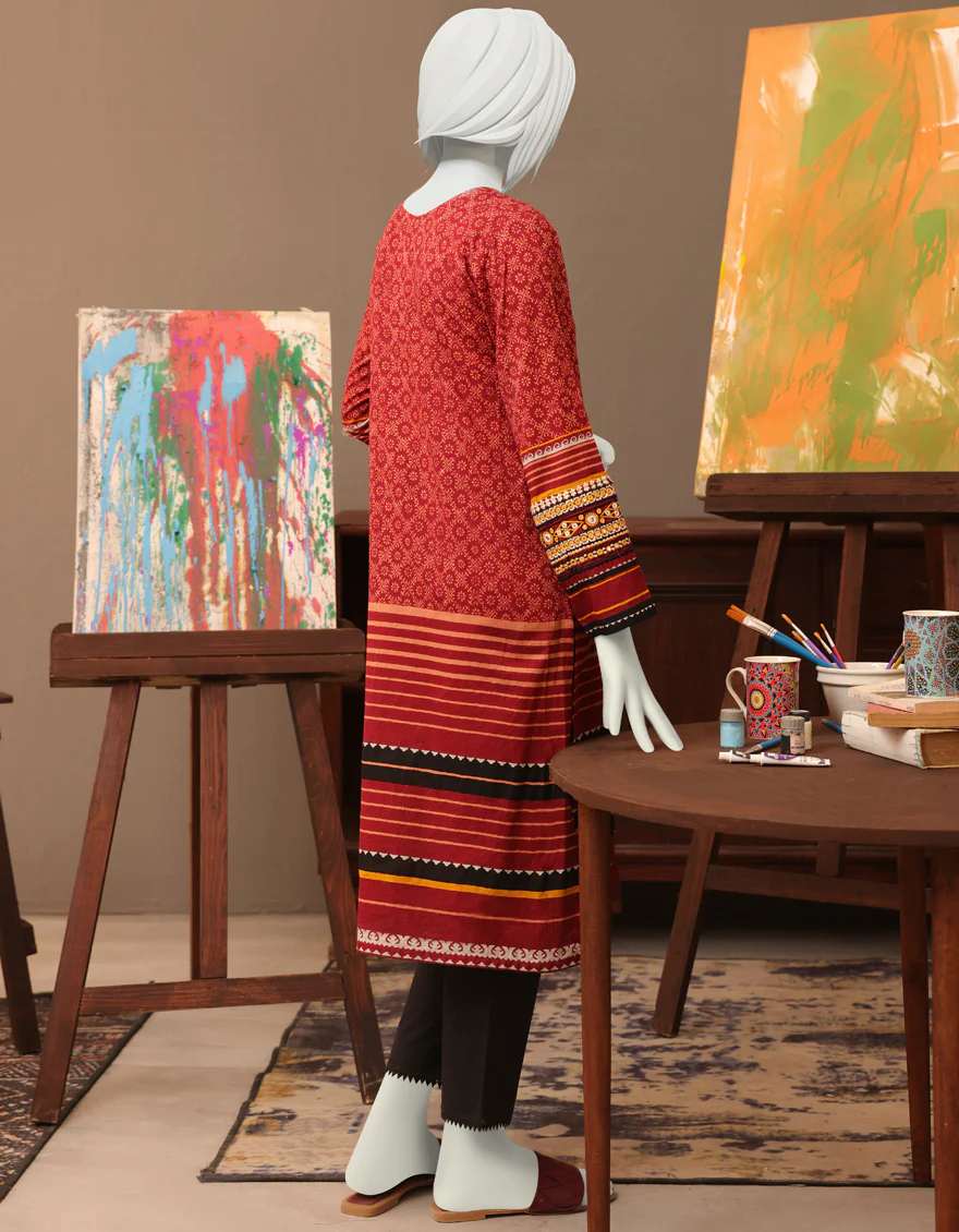 RED LAWN KURTI | JYGK-W-JWT-US-22-4014 FB/KANCHALI - Image 2