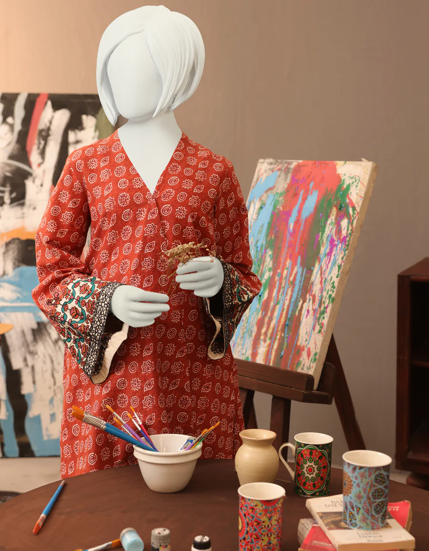 RUST LAWN KURTI | JYGK-W-JWT-US-22-4017 FB/DHANGAN - Image 3