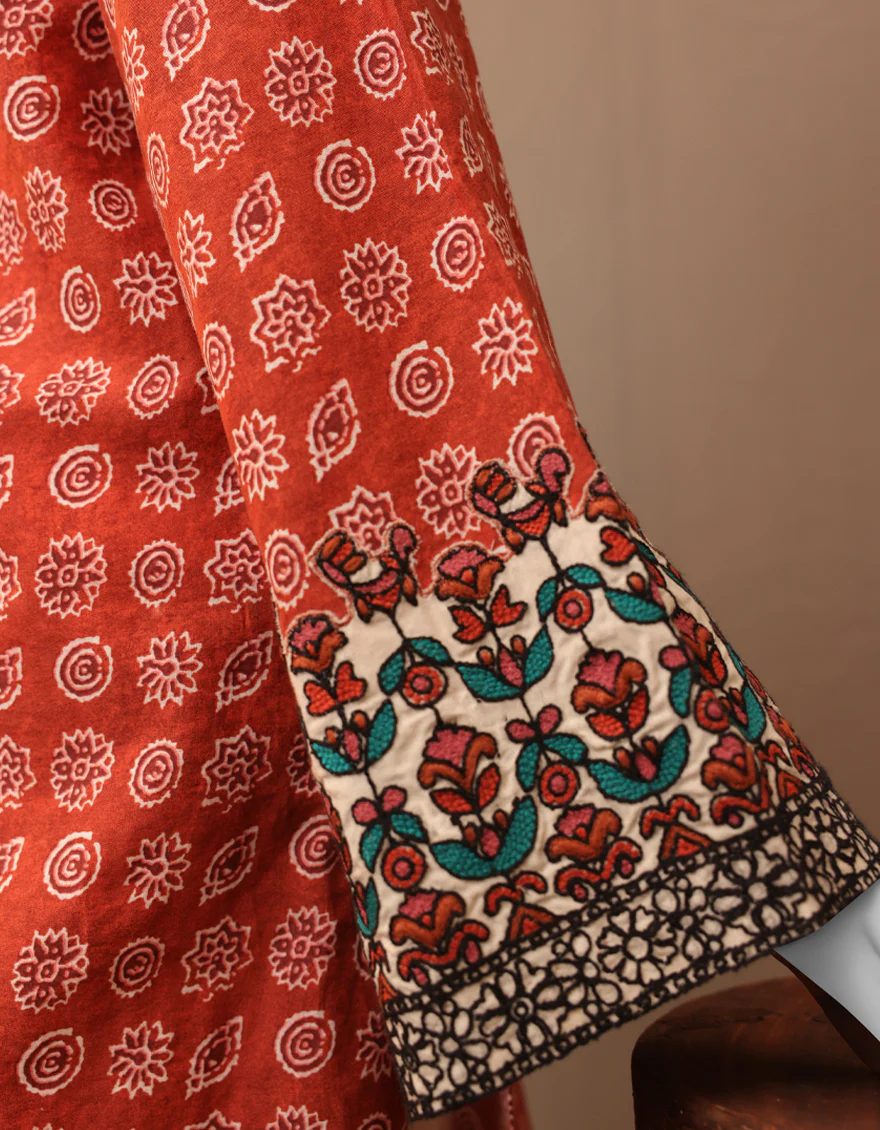RUST LAWN KURTI | JYGK-W-JWT-US-22-4017 FB/DHANGAN - Image 5