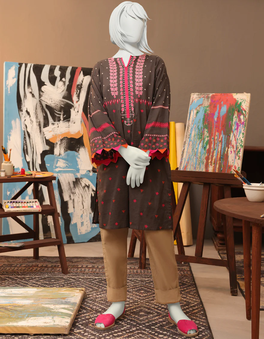 CHARCOAL LAWN KURTI | JYGK-W-JWT-US-22-4018 FB/KANAVEZ