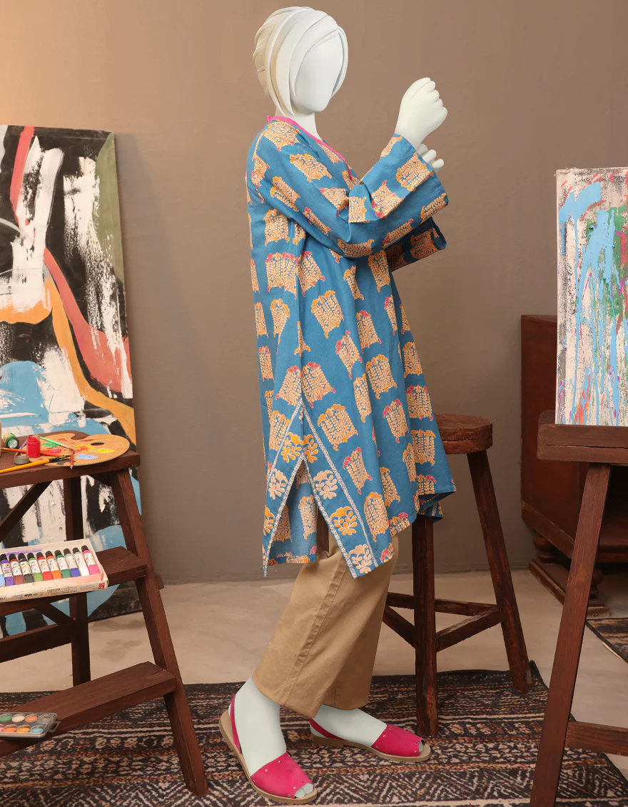 BLUE LAWN KURTI | JYGK-W-JWT-US-22-4020 FB/KUNGRI-100 - Image 2