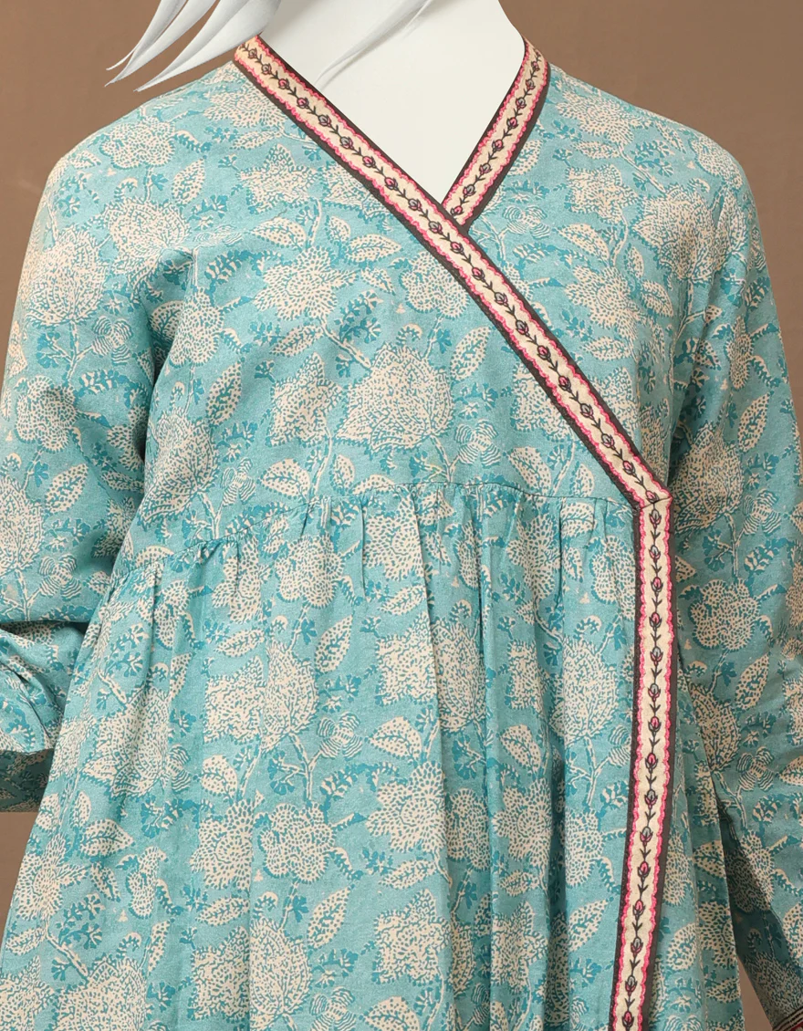 BLUE LAWN KURTI | JYGK-W-JWT-US-22-4021 FB/MASHRU-100 - Image 3