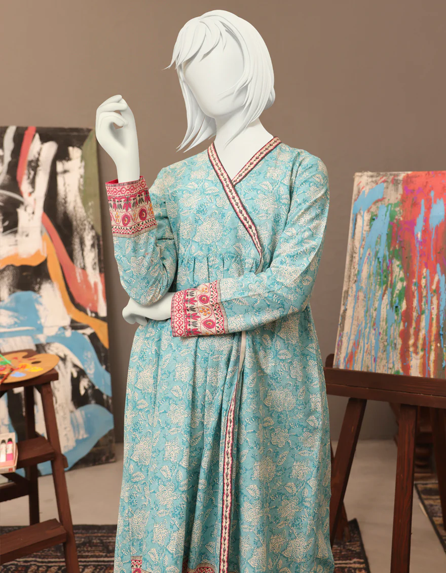 BLUE LAWN KURTI | JYGK-W-JWT-US-22-4021 FB/MASHRU-100 - Image 4