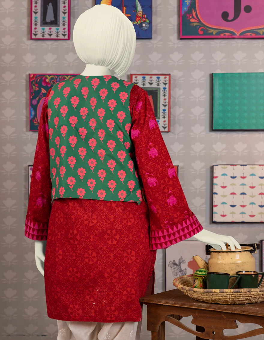YELLOW JACQUARD KURTI | JYGK-W-JWT-US-23-4017 FB/KD-ORANGE - Image 5