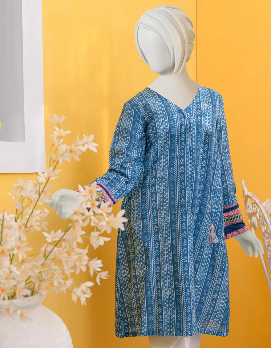 BLUE LAWN KURTI | JYGK-YGKL-S-113-23 F - Image 2