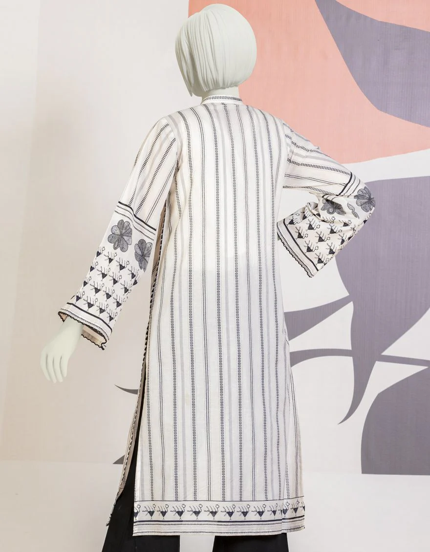 OFF WHITE LAWN KURTI | JYGK-YGKL-S-US-106-22 FB/GYPSUM - Image 2