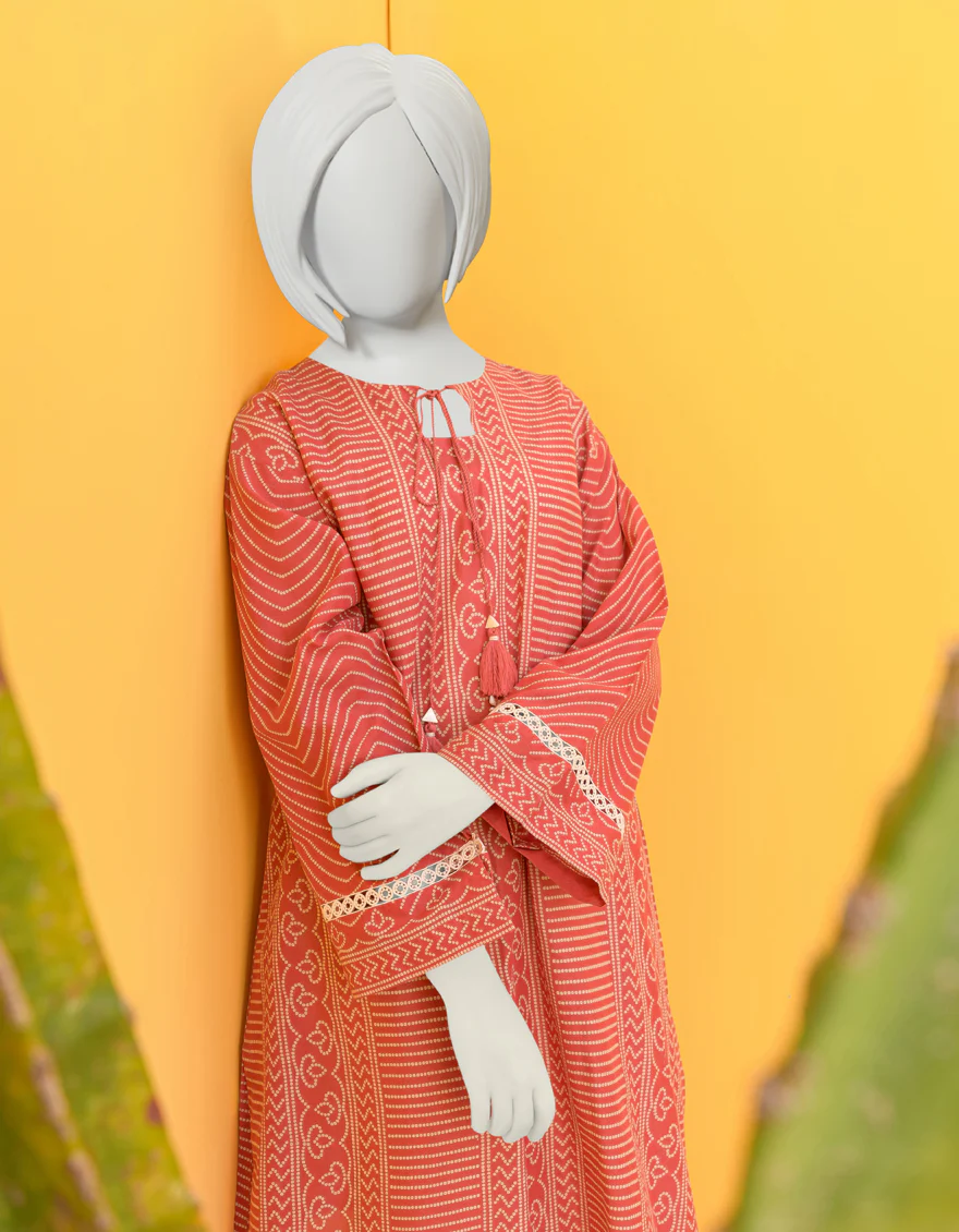 RED LAWN KURTI | JYGK-YGKL-S-US-106-23 FB/ELENA - Image 2