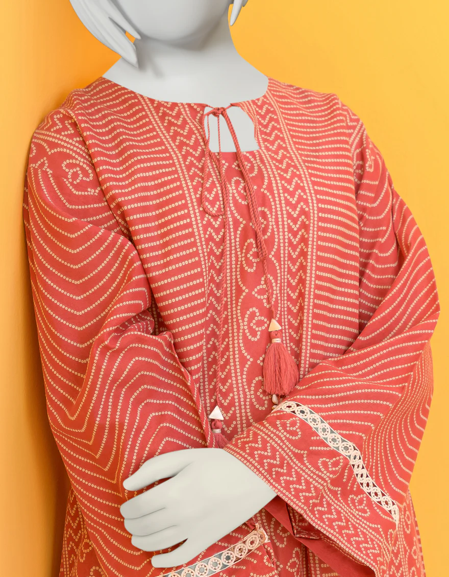 RED LAWN KURTI | JYGK-YGKL-S-US-106-23 FB/ELENA - Image 4