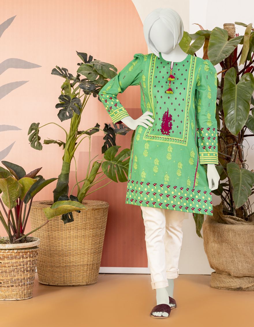 GREEN LAWN KURTI | JYGK-YGKL-S-US-107-22 FB/ORID