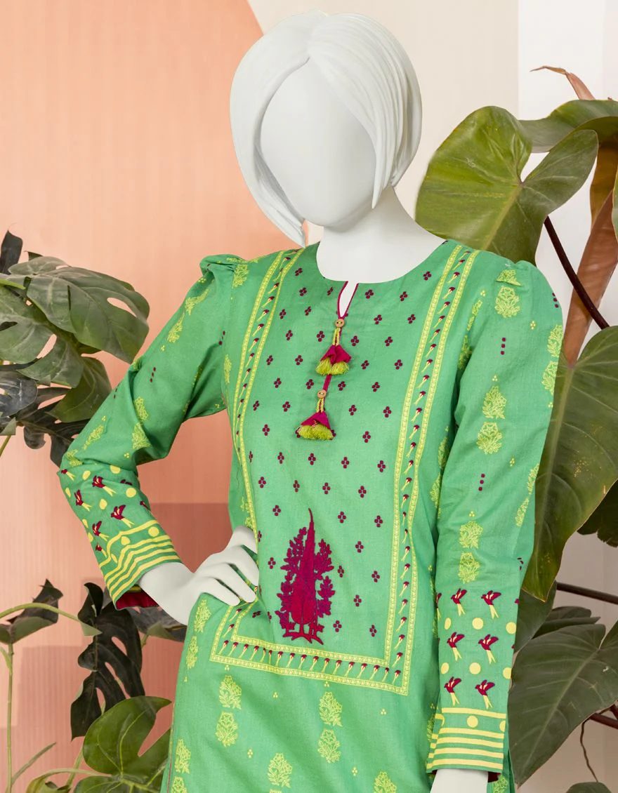 GREEN LAWN KURTI | JYGK-YGKL-S-US-107-22 FB/ORID - Image 3