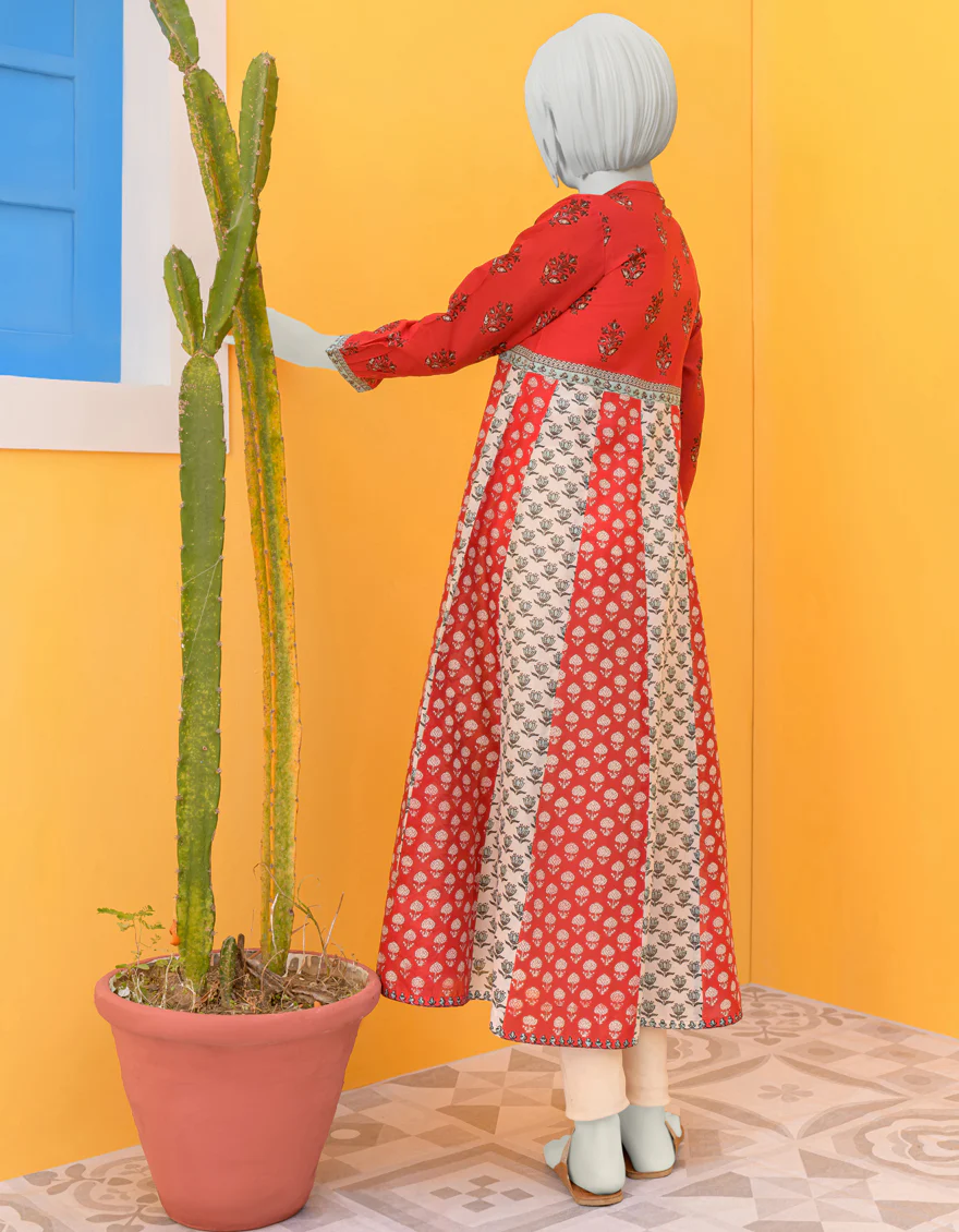 RED LAWN KURTI | JYGK-YGKL-S-US-112-23 FB/CAMERON - Image 2