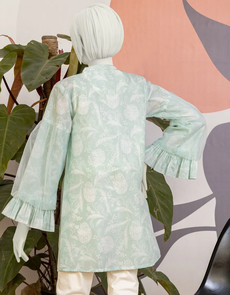 SEA GREEN LAWN KURTI | JYGK-YGKL-S-US-116-22 FB/FLORES - Image 2