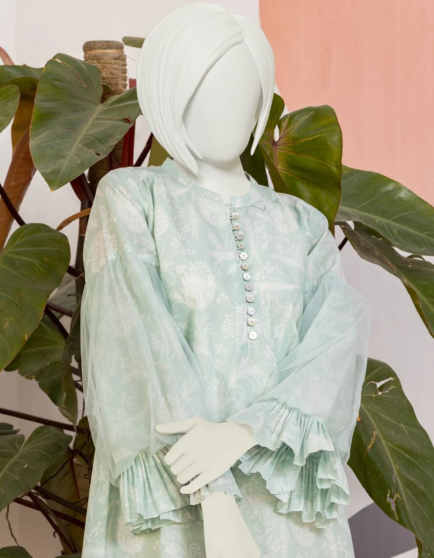 SEA GREEN LAWN KURTI | JYGK-YGKL-S-US-116-22 FB/FLORES - Image 3