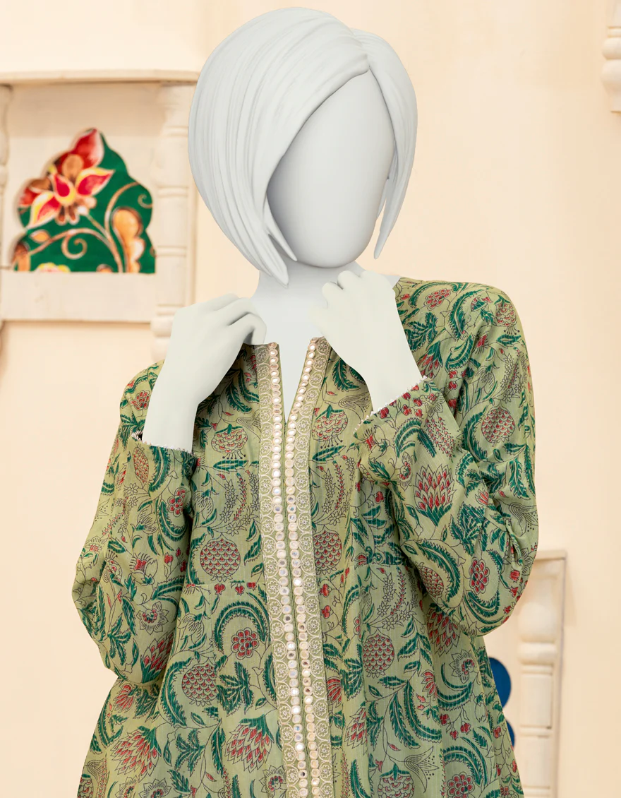 GREEN ZARI KURTI | JYGK-YGKL-S-US-121-22 FB/SIMCHA - Image 3