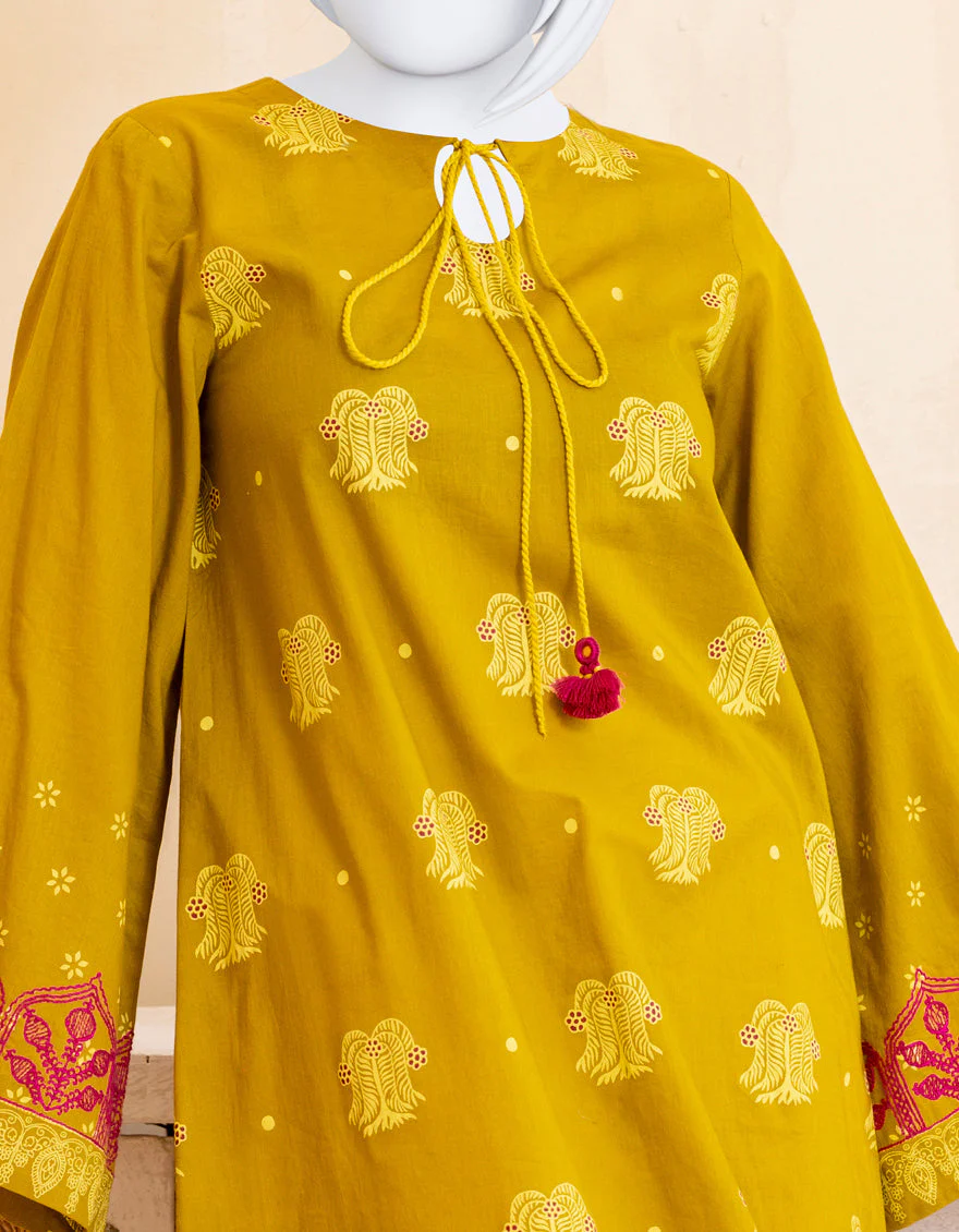 LIME GREEN LAWN KURTI | JYGK-YGKL-S-US-125-22 FB/MALIA - Image 3