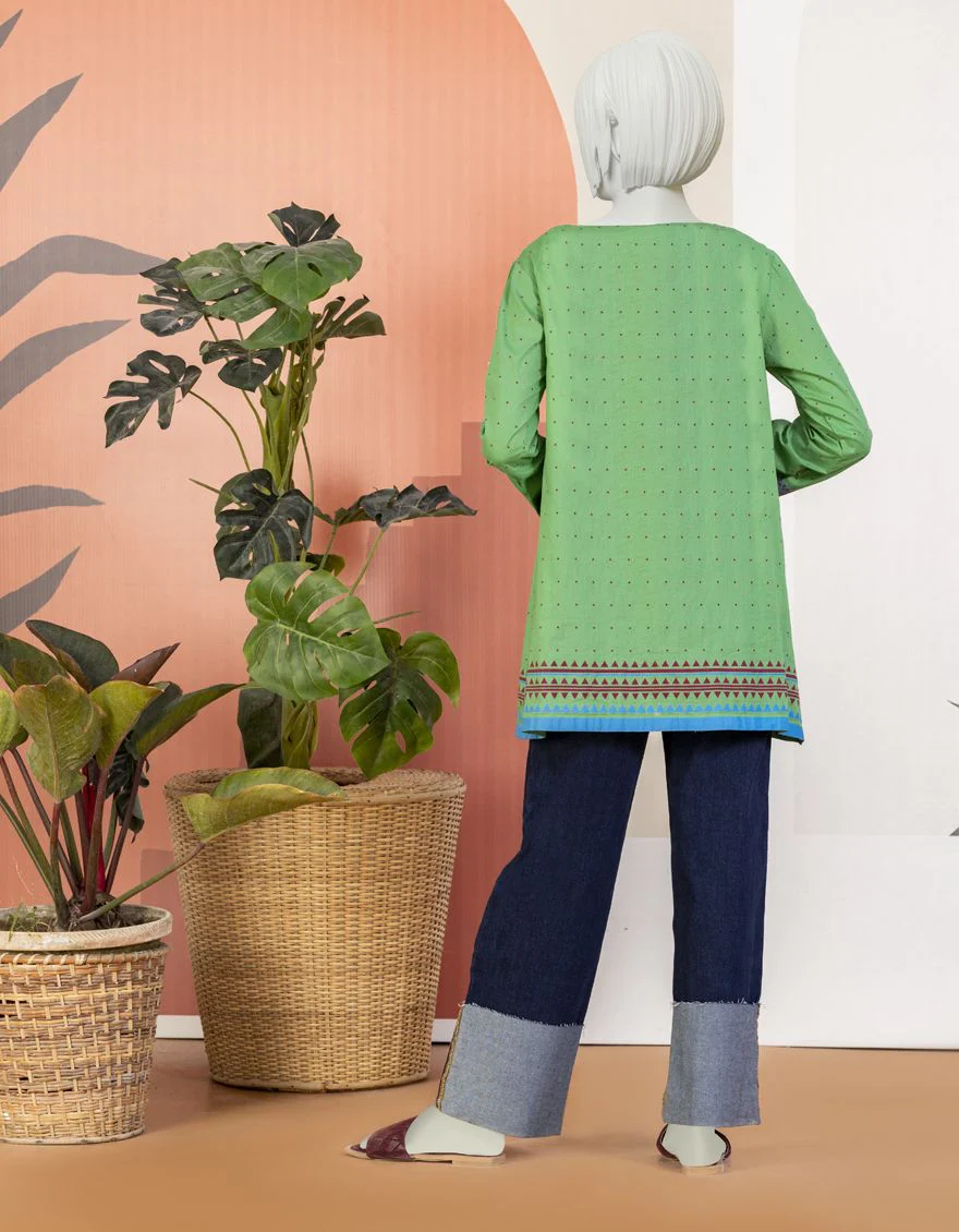 GREEN LAWN KURTI | JYGK-YGKL-S-US-127-22 FB/GREEN SAND - Image 2