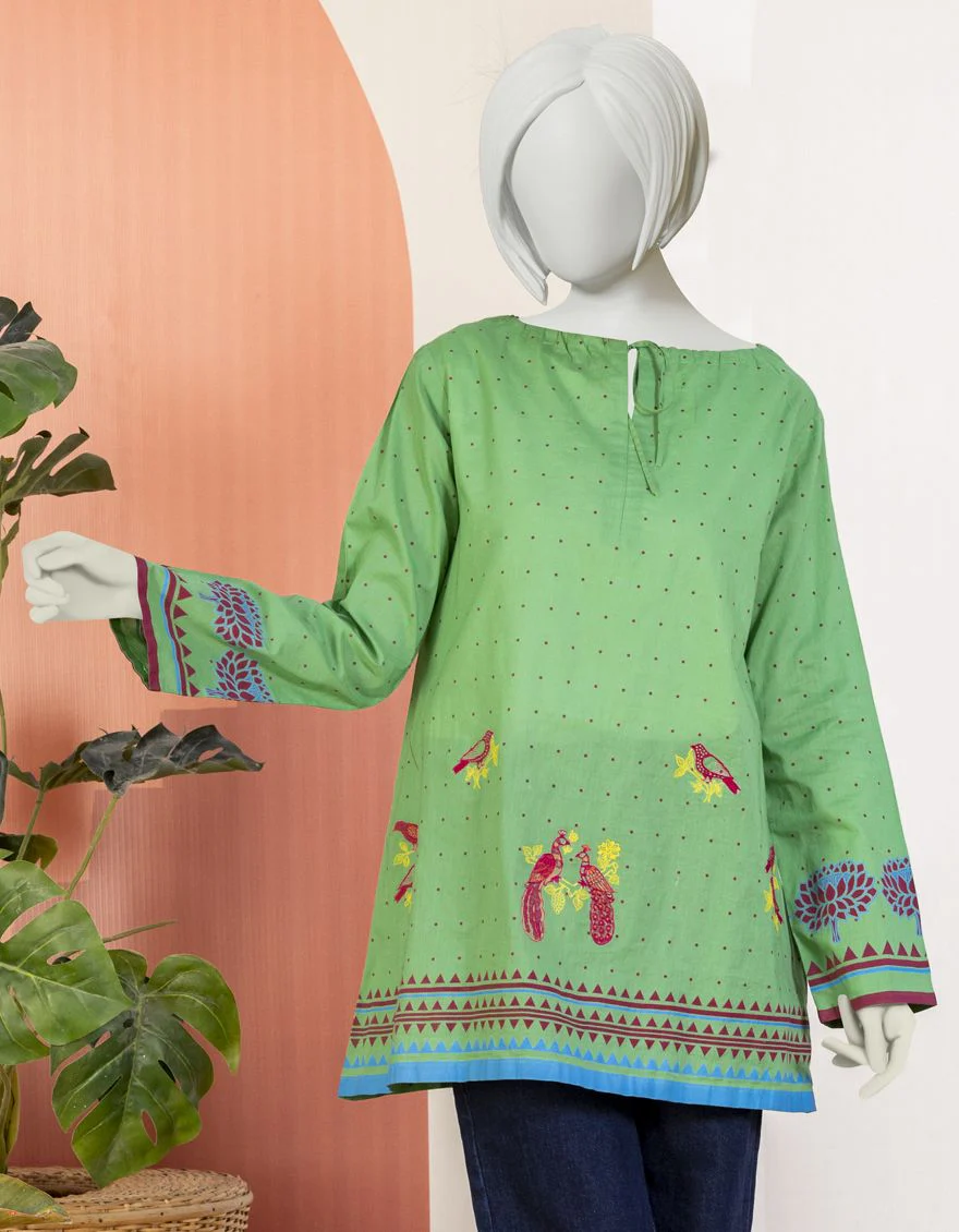 GREEN LAWN KURTI | JYGK-YGKL-S-US-127-22 FB/GREEN SAND - Image 3