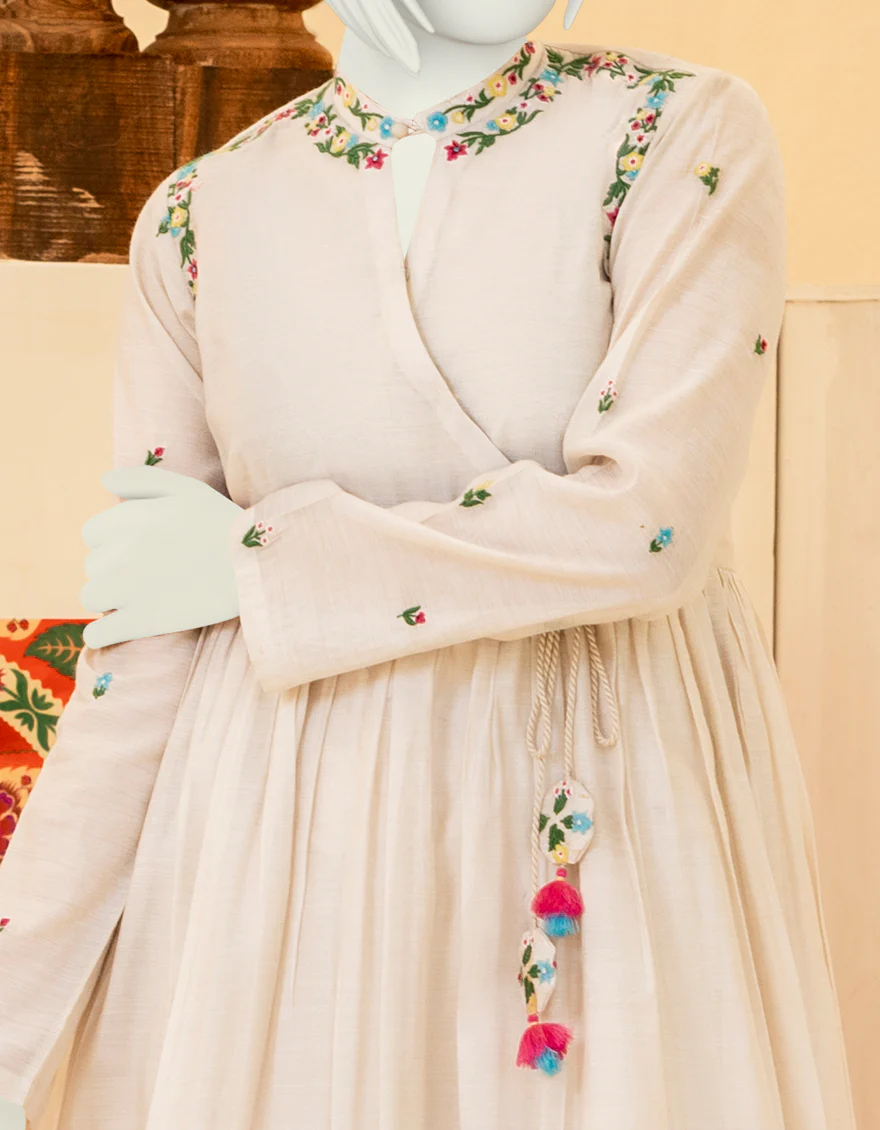 OFF WHITE TEXTURED KURTI | JYGK-YGKL-S-US-132-22 FB/WHITE-1-22-T - Image 2