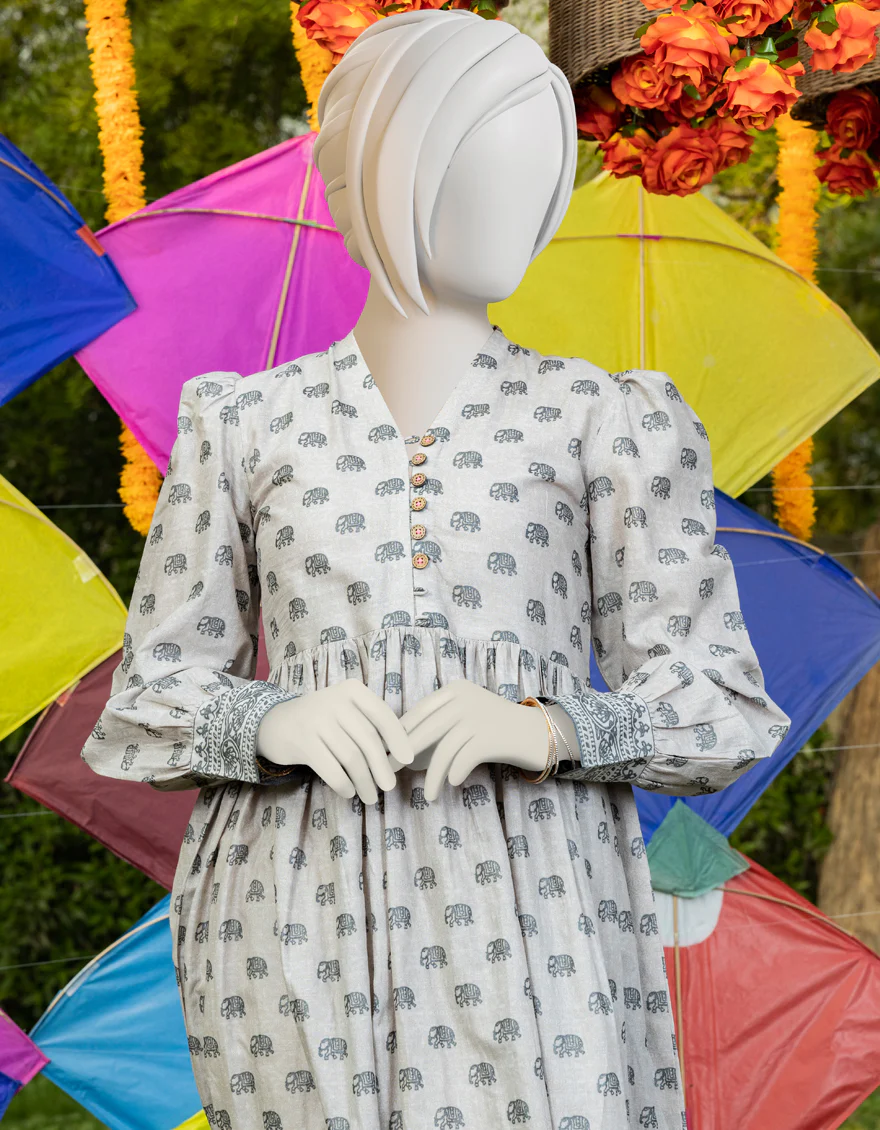 GREY LAWN KURTI | JYGK-YGKL-S-US-133-23 FB/ELPHI - Image 3