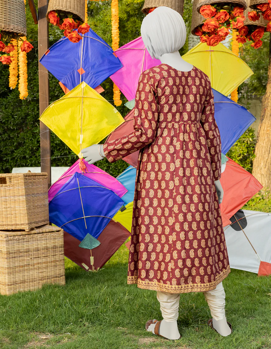 MAROON LAWN KURTI | JYGK-YGKL-S-US-134-23 FB/KAIRI - Image 2