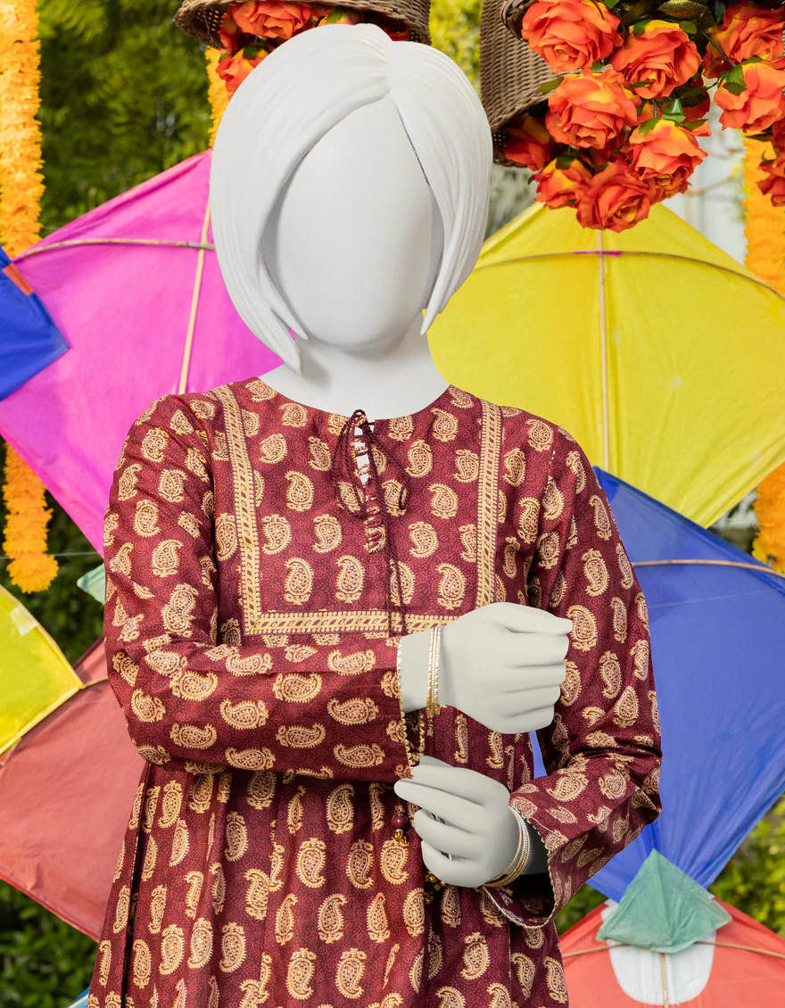 MAROON LAWN KURTI | JYGK-YGKL-S-US-134-23 FB/KAIRI - Image 3