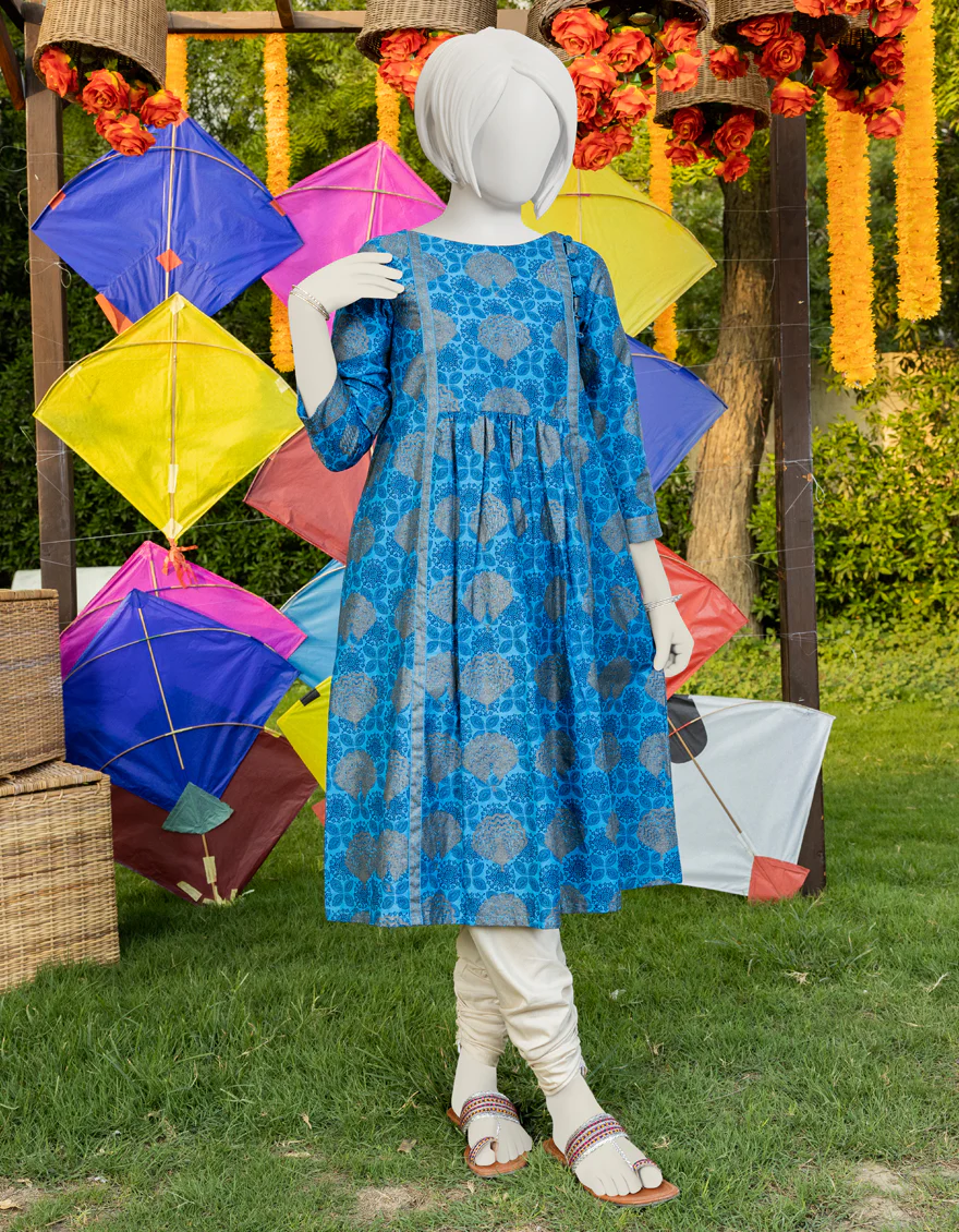 BLUE LAWN KURTI | JYGK-YGKL-S-US-136-23 FB/MORNI