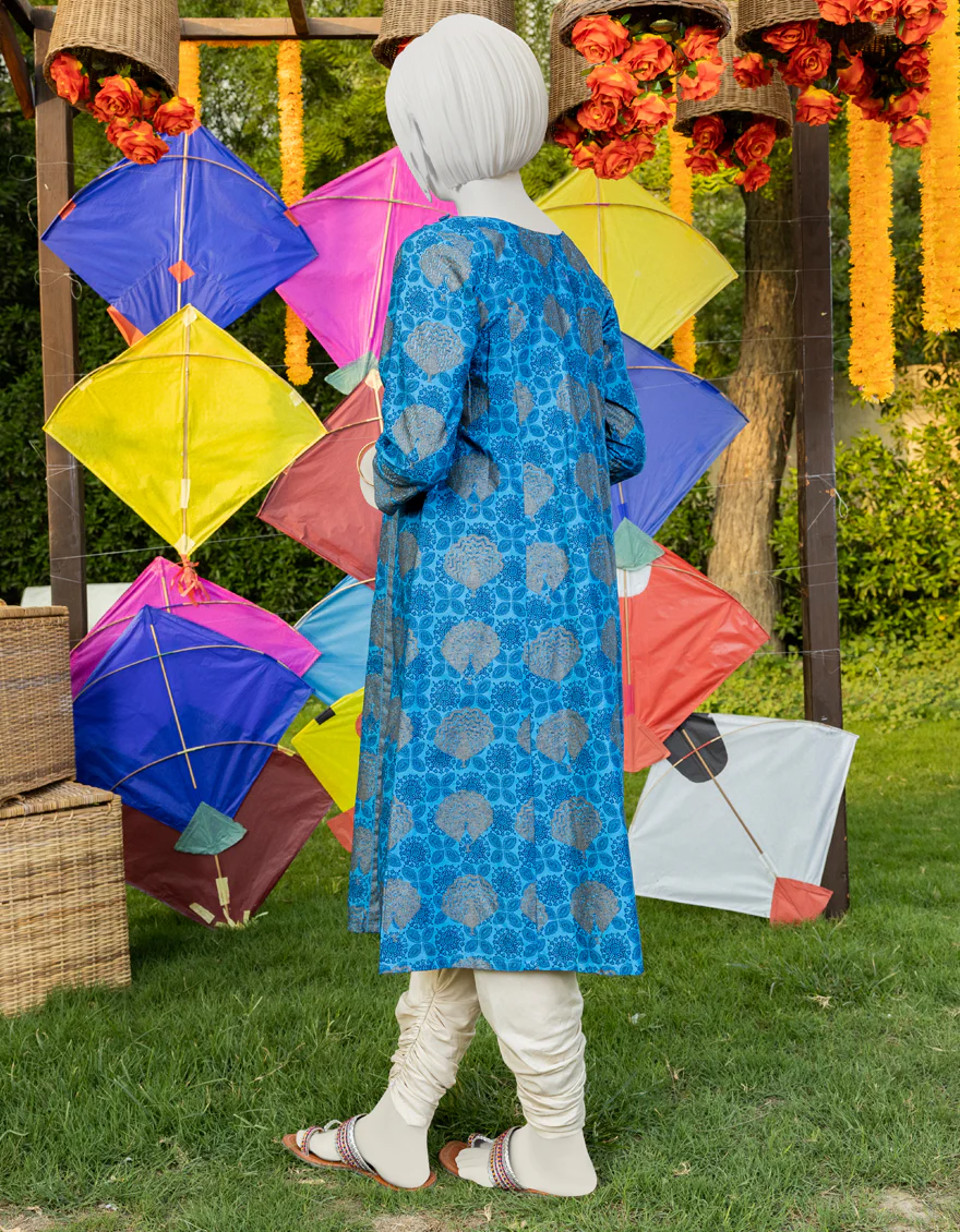 BLUE LAWN KURTI | JYGK-YGKL-S-US-136-23 FB/MORNI - Image 2