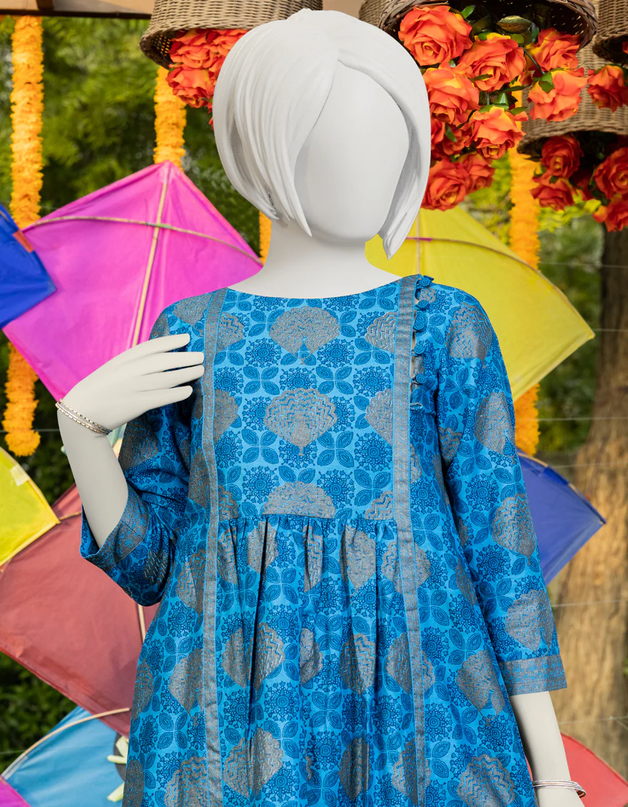 BLUE LAWN KURTI | JYGK-YGKL-S-US-136-23 FB/MORNI - Image 3