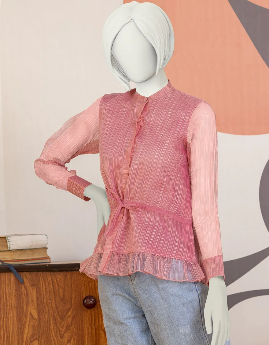 LILAC ORGANZA KURTI | JYGK-YGKL-S-US-138-22 FB/LILAC-478 - Image 3