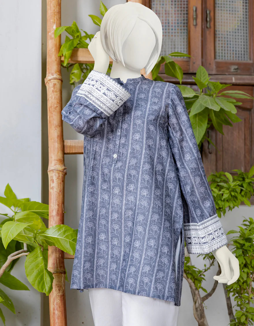 GREY LAWN KURTI | JYGK-YGKL-S-US-152-23 FB/ZALAKDOZI-1 - Image 3