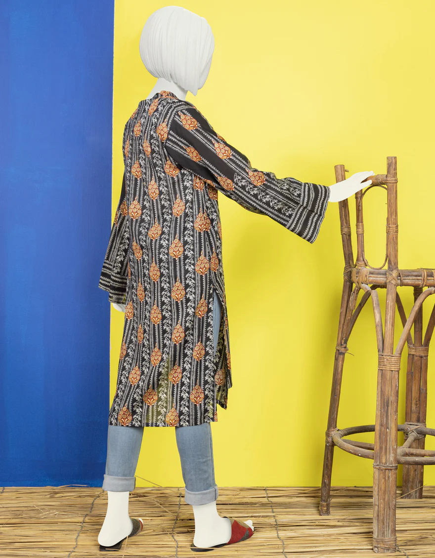 BLACK LAWN KURTI | JYGK-YGKL-S-US-158-22 FB/NEWAPAPER - Image 2