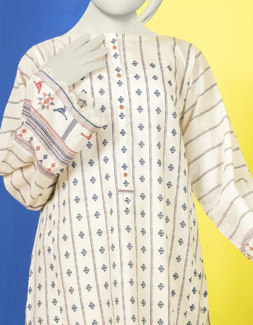 OFF WHITE LAWN KURTI | JYGK-YGKL-S-US-159-22 FB/VADIM - Image 3